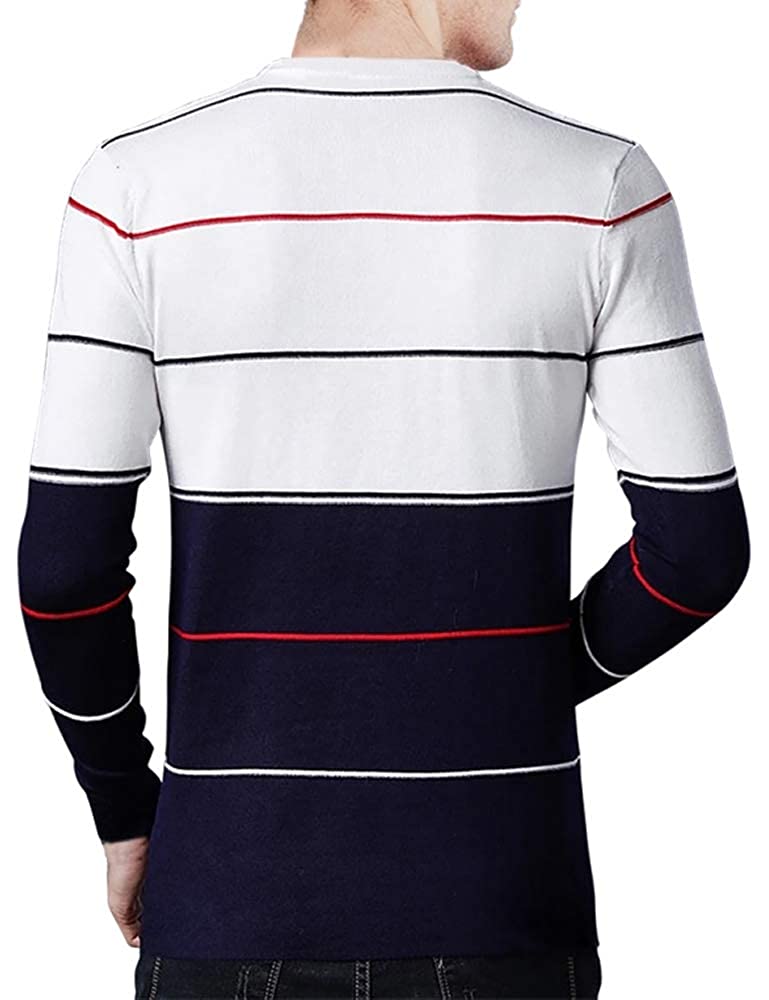 EYEBOGLER Men's Regular Fit Striped Round Neck T-Shirt EYEBOGLER Men's Regular Fit Striped Round Neck T-Shirt