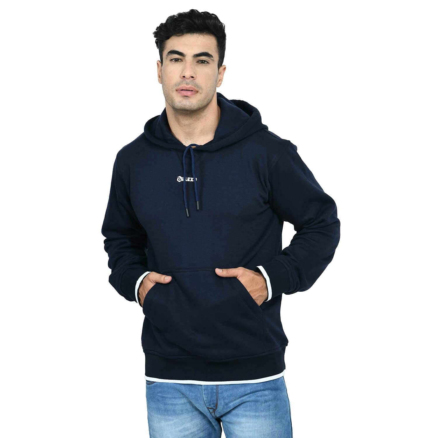 Delexo Men’s Casual Wear Hoodie MHOOD01 Navy Blue Delexo Men’s Casual Wear Hoodie MHOOD01 Navy Blue