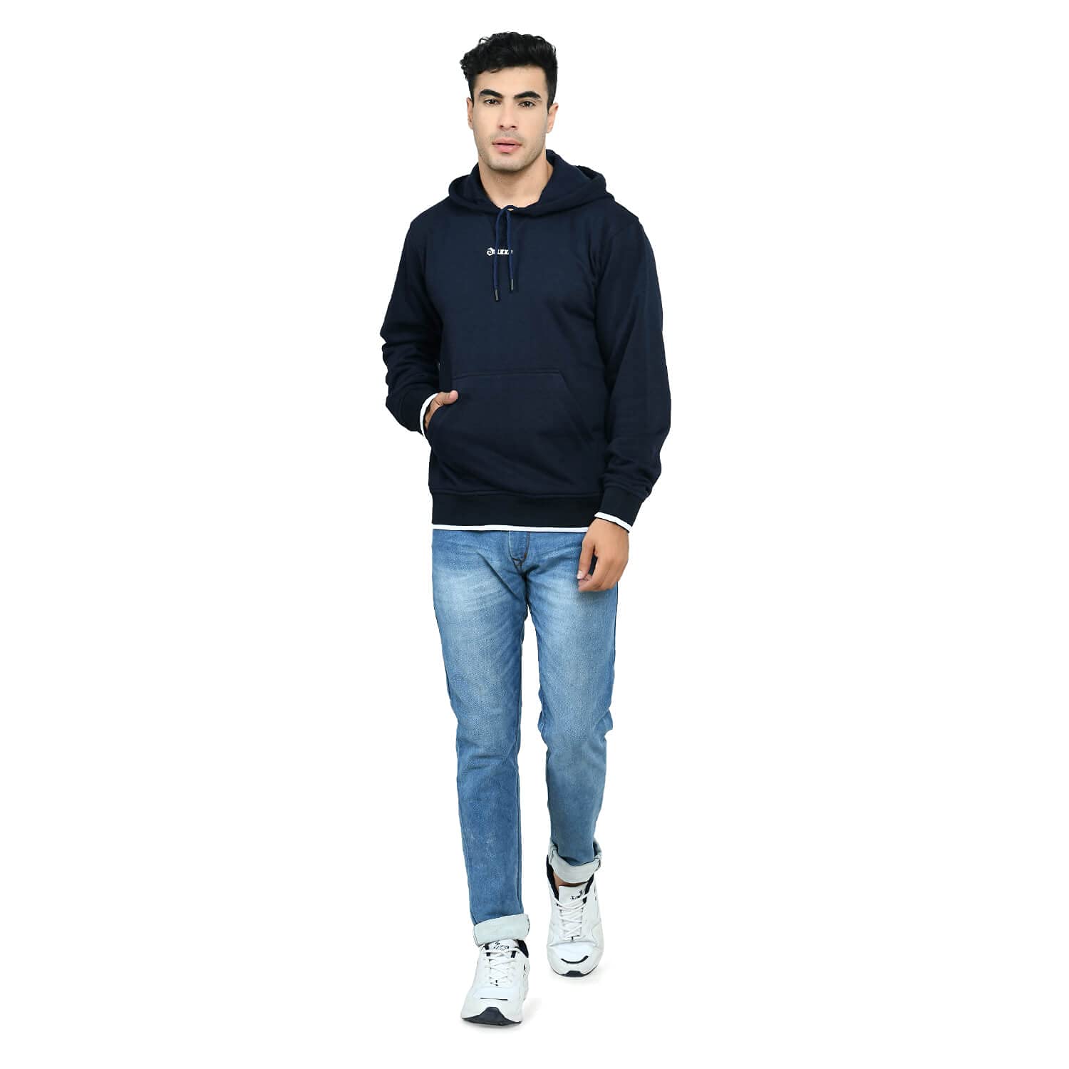 Delexo Men’s Casual Wear Hoodie MHOOD01 Navy Blue Delexo Men’s Casual Wear Hoodie MHOOD01 Navy Blue