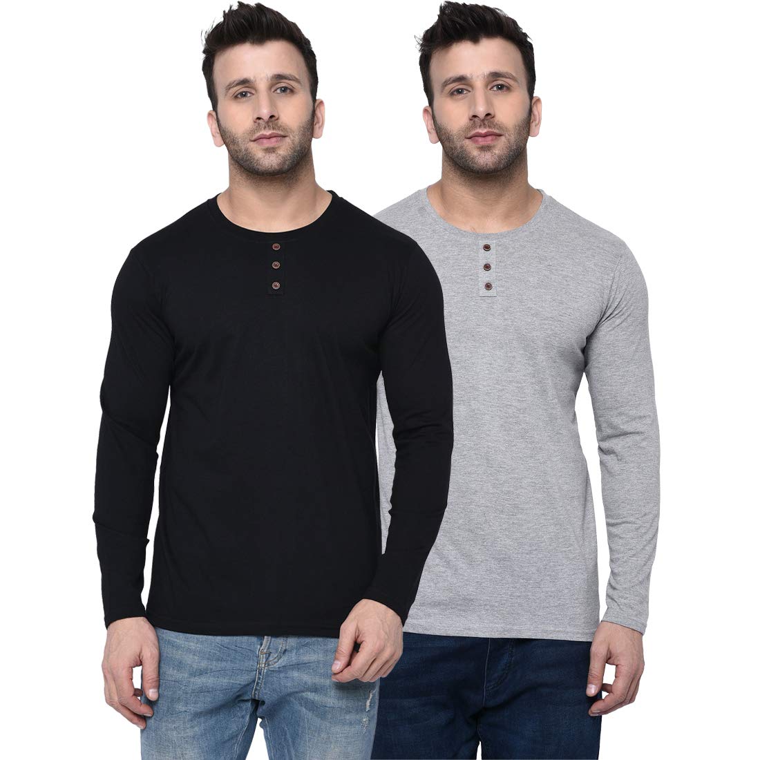 London Hills Men's Regular Fit T-Shirt (Pack of 2)