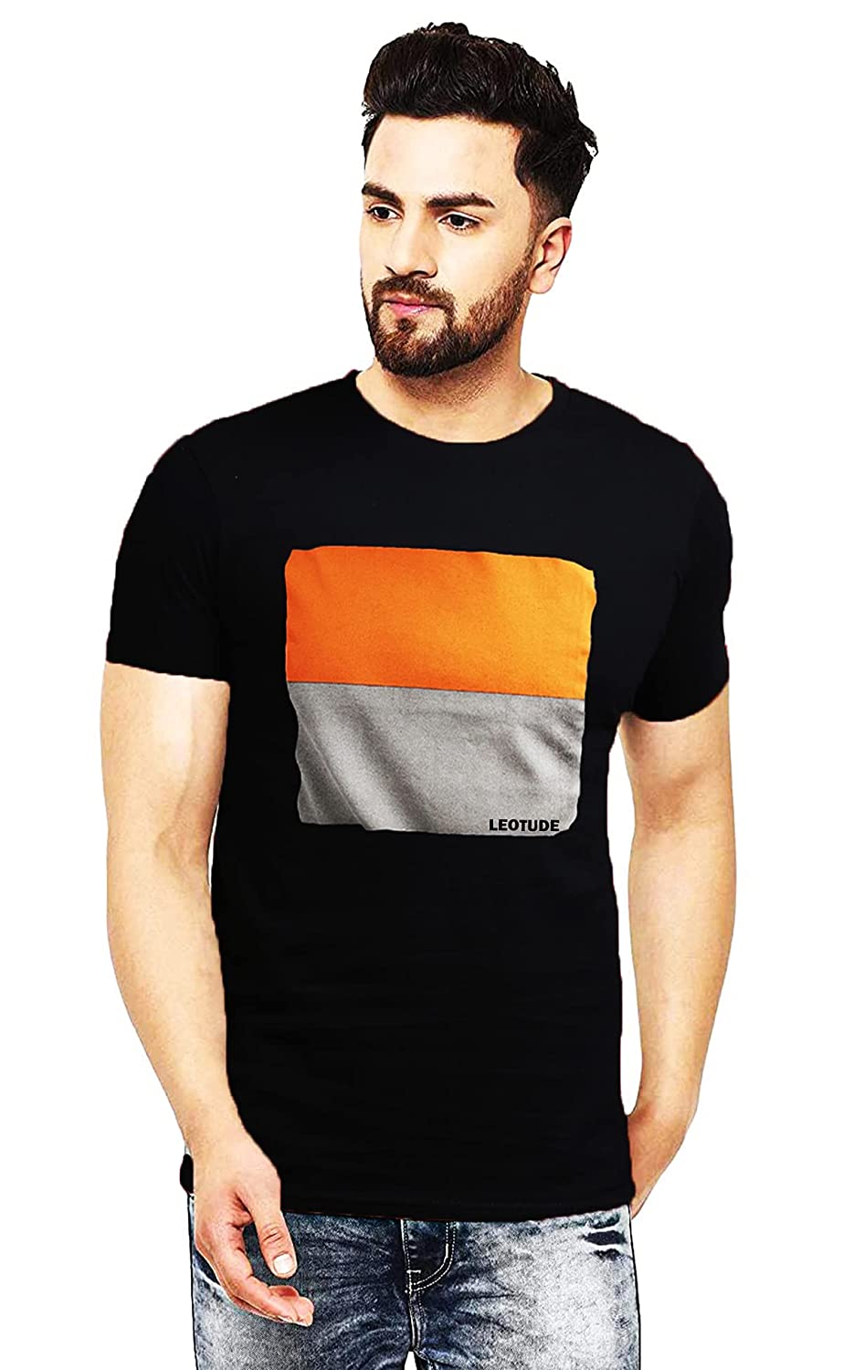 LEOTUDE Regular Fit Cotton Printed Men's T-Shirt LEOTUDE Regular Fit Cotton Printed Men's T-Shirt