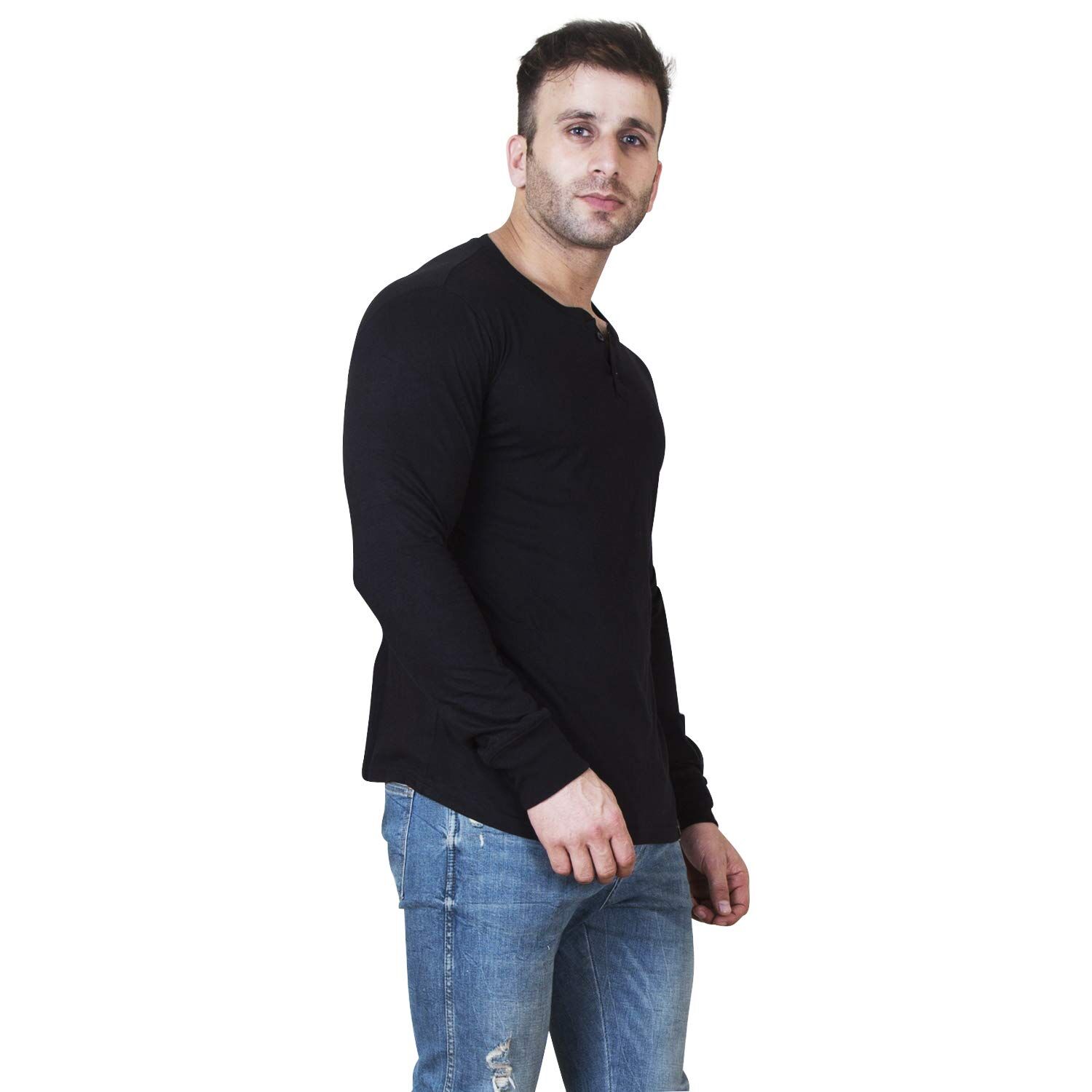 Veirdo Men's Cotton Henley Neck Full Sleeve Regular Fit T-Shirt Veirdo Men's Cotton Henley Neck Full Sleeve Regular Fit T-Shirt