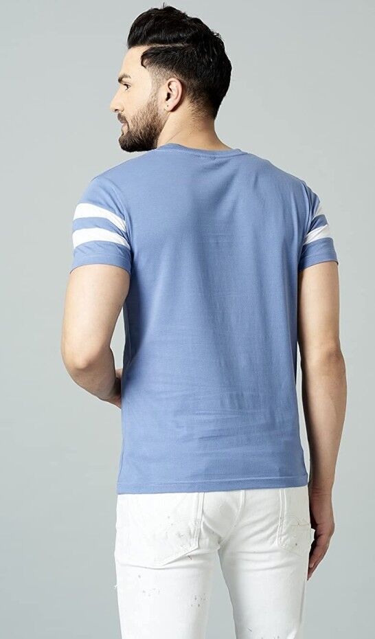 RodZen Men's Cotton Half Sleeve Regular Fit Striped T-Shirt RodZen Men's Cotton Half Sleeve Regular Fit Striped T-Shirt