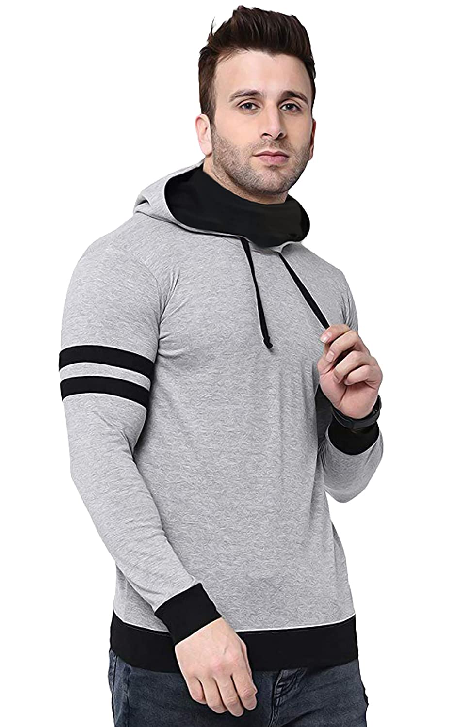 THE ARCHER Solid Men Hooded Neck with Mask T-Shirt THE ARCHER Solid Men Hooded Neck with Mask T-Shirt