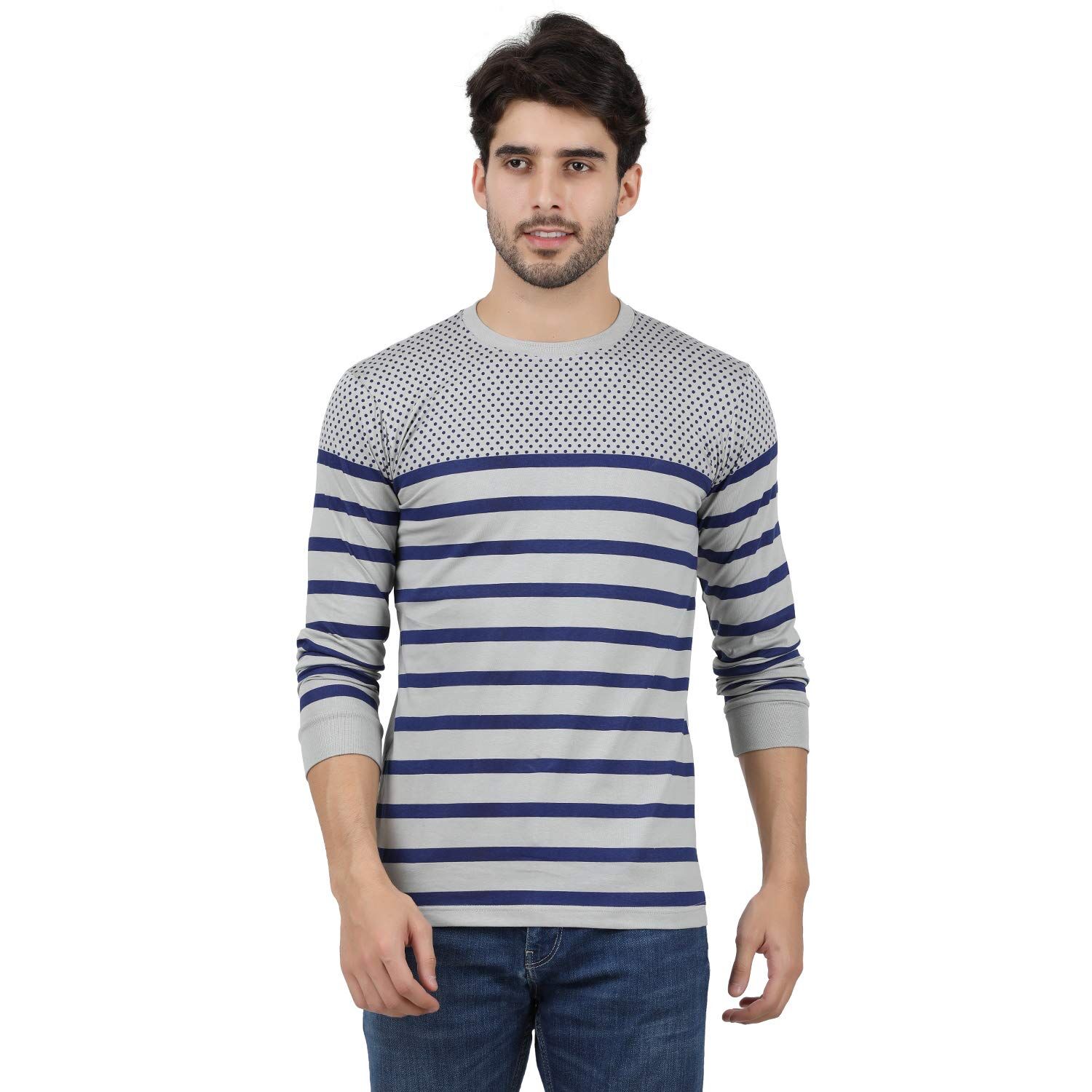 JUGULAR DOT Striped Men's Round Neck Mukticolour's T-Shirt JUGULAR DOT Striped Men's Round Neck Mukticolour's T-Shirt