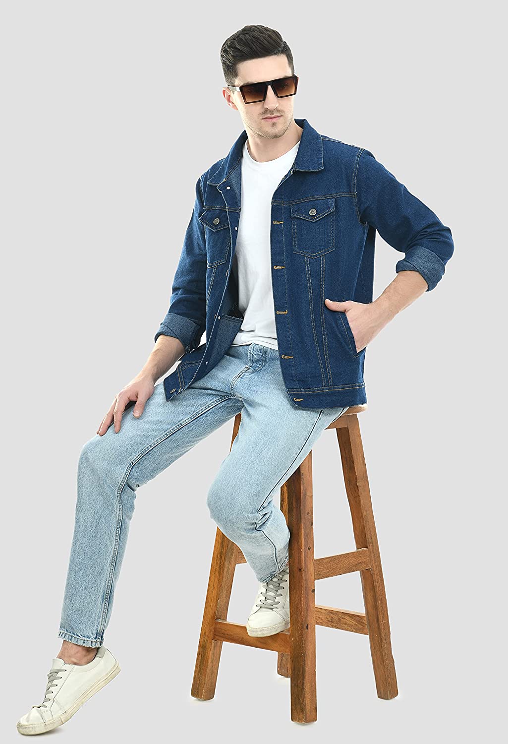 MONTREZ Full Sleeve Men Denim Jacket MONTREZ Full Sleeve Men Denim Jacket