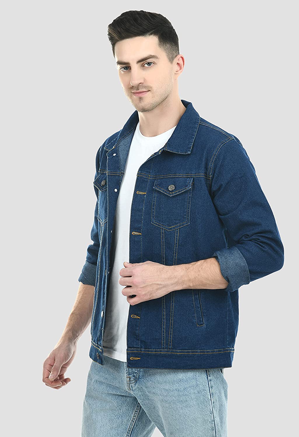 MONTREZ Full Sleeve Men Denim Jacket MONTREZ Full Sleeve Men Denim Jacket
