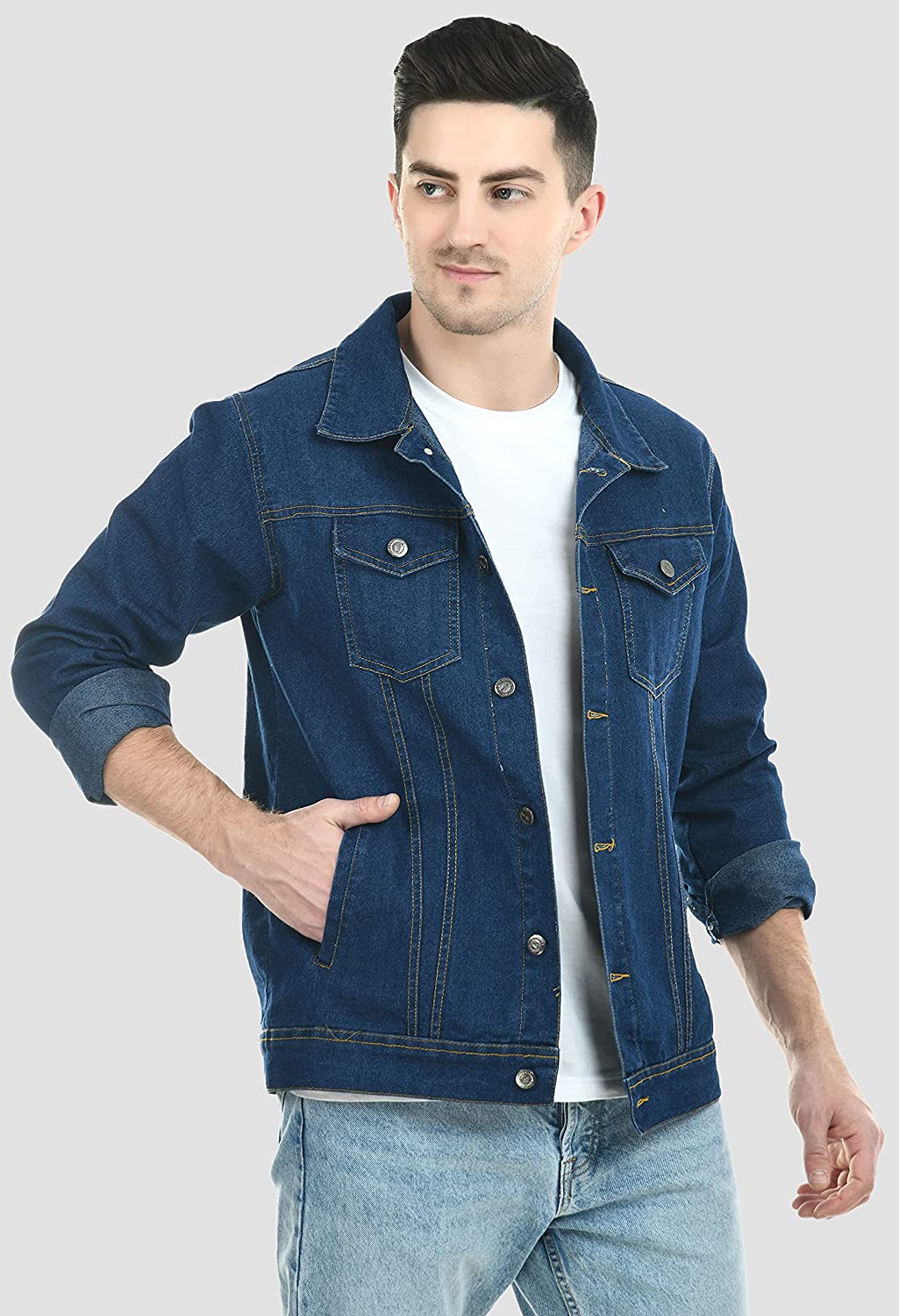 MONTREZ Full Sleeve Men Denim Jacket MONTREZ Full Sleeve Men Denim Jacket