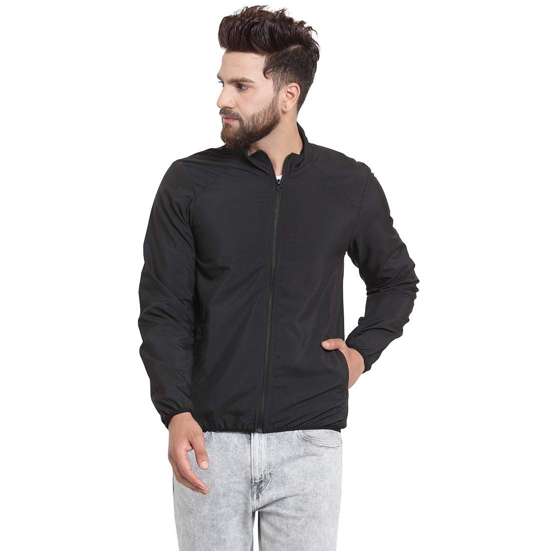 Scott International Men's Solid Wind Cheater Jacket