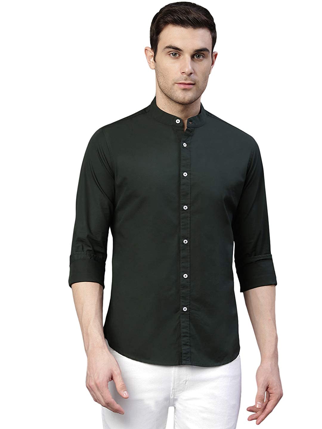 Dennis Lingo Men's Solid Slim Fit Casual Shirt
