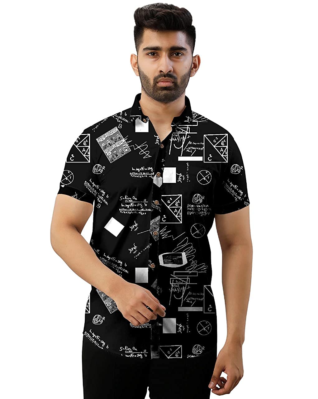 JEEVAAN - THE PERFECT FASHION Digital Printed Half Sleeves Shirts for Men, Fabric-Lycra