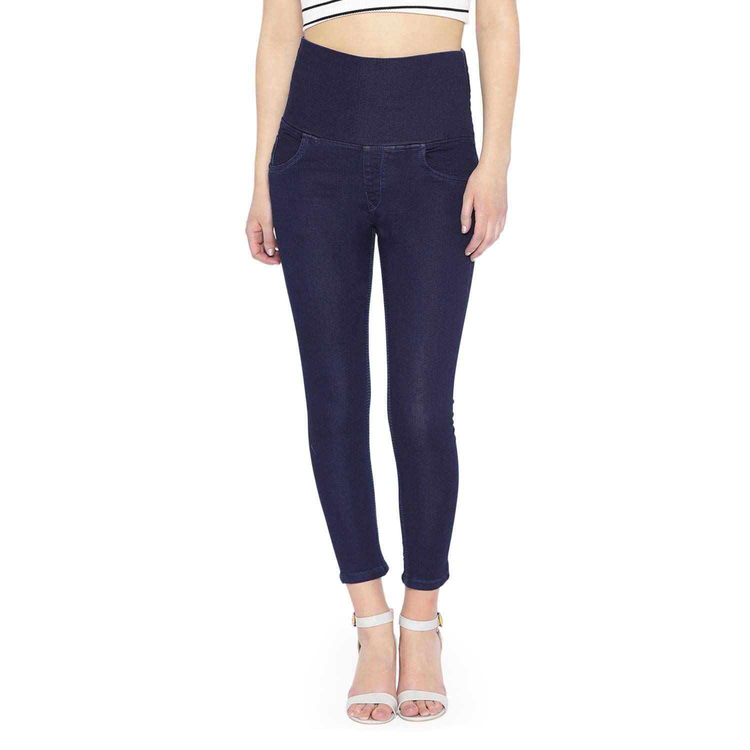 61RZMENfnWL._UL1500_ PARIS HAMILTON Women Tummy Tucker Stretchable High Waist Jegging Denim Jeans