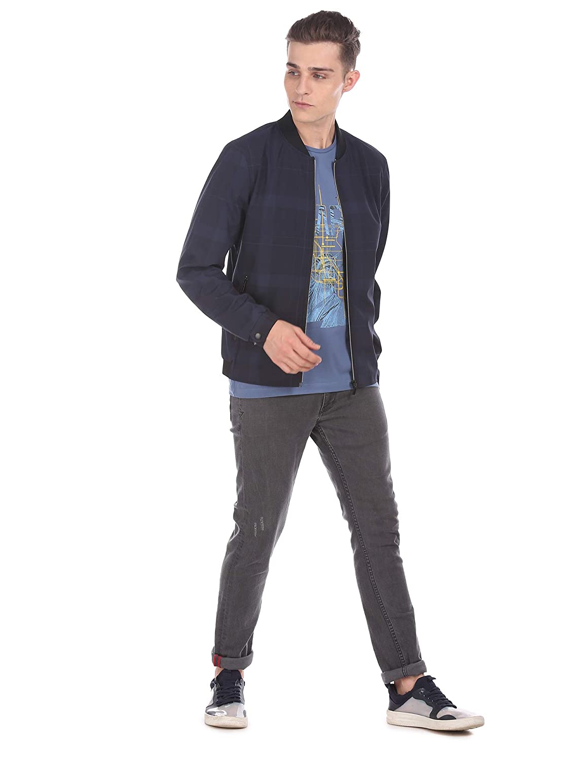 61UbJGBDYoL._UL1500_ Arrow Men's Full Sleeves Checkered Jacket