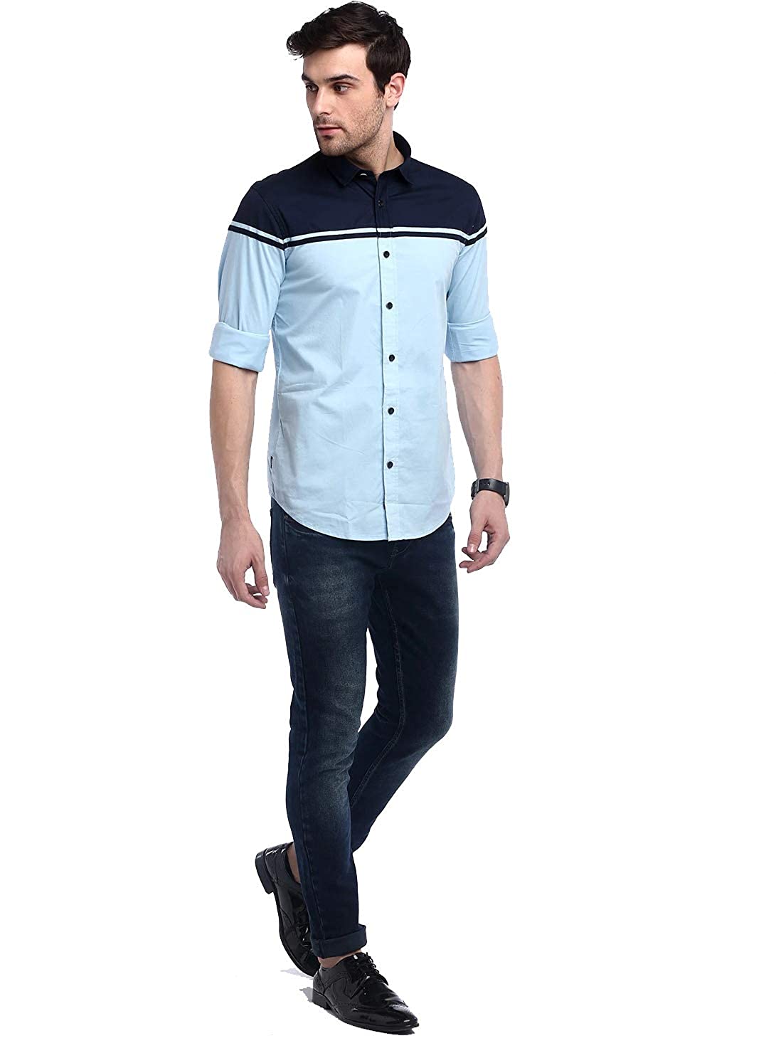 61gZj3F6ANL._UL1480_ IndoPrimo Men's Classic Fit Casual Shirt