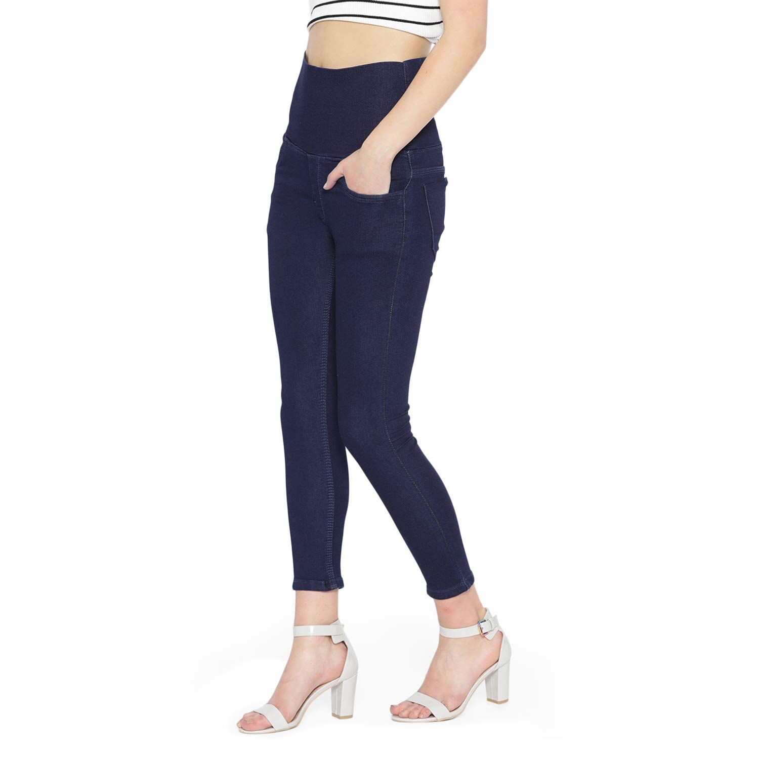 61itk8fYYWL._UL1500_ PARIS HAMILTON Women Tummy Tucker Stretchable High Waist Jegging Denim Jeans