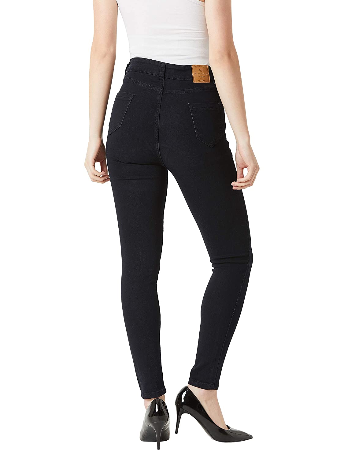 71CQUvY674L._UL1500_ Miss Chase Women's Black Skinny Fit High Rise Clean Look Regular Length Stretchable Denim Jeans