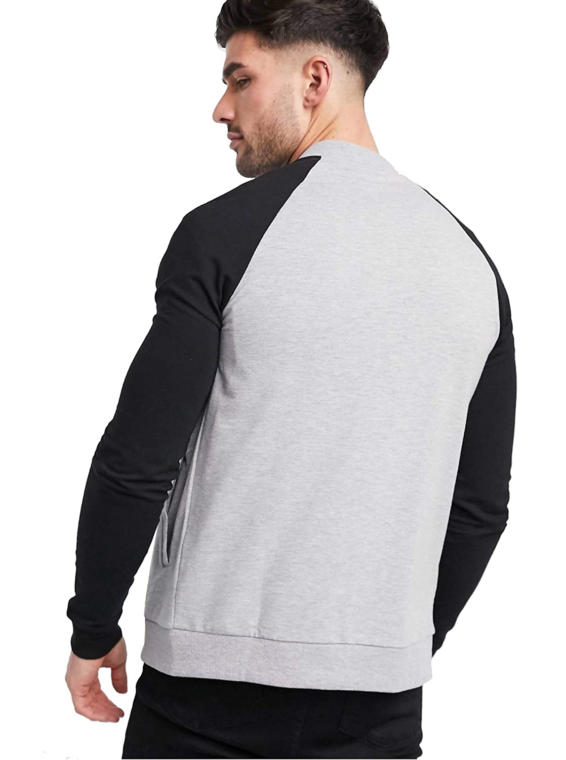 71Moy6rkZUL._UL1500_ Be savage Black Grey Zipper Jacket for Men