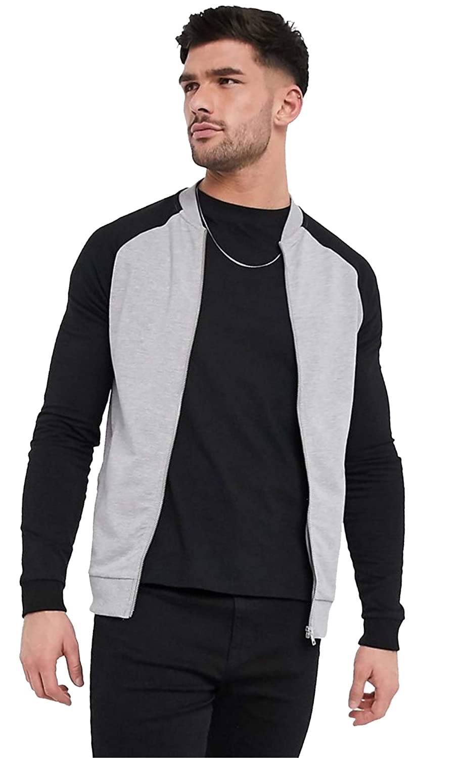 Be savage Black Grey Zipper Jacket for Men