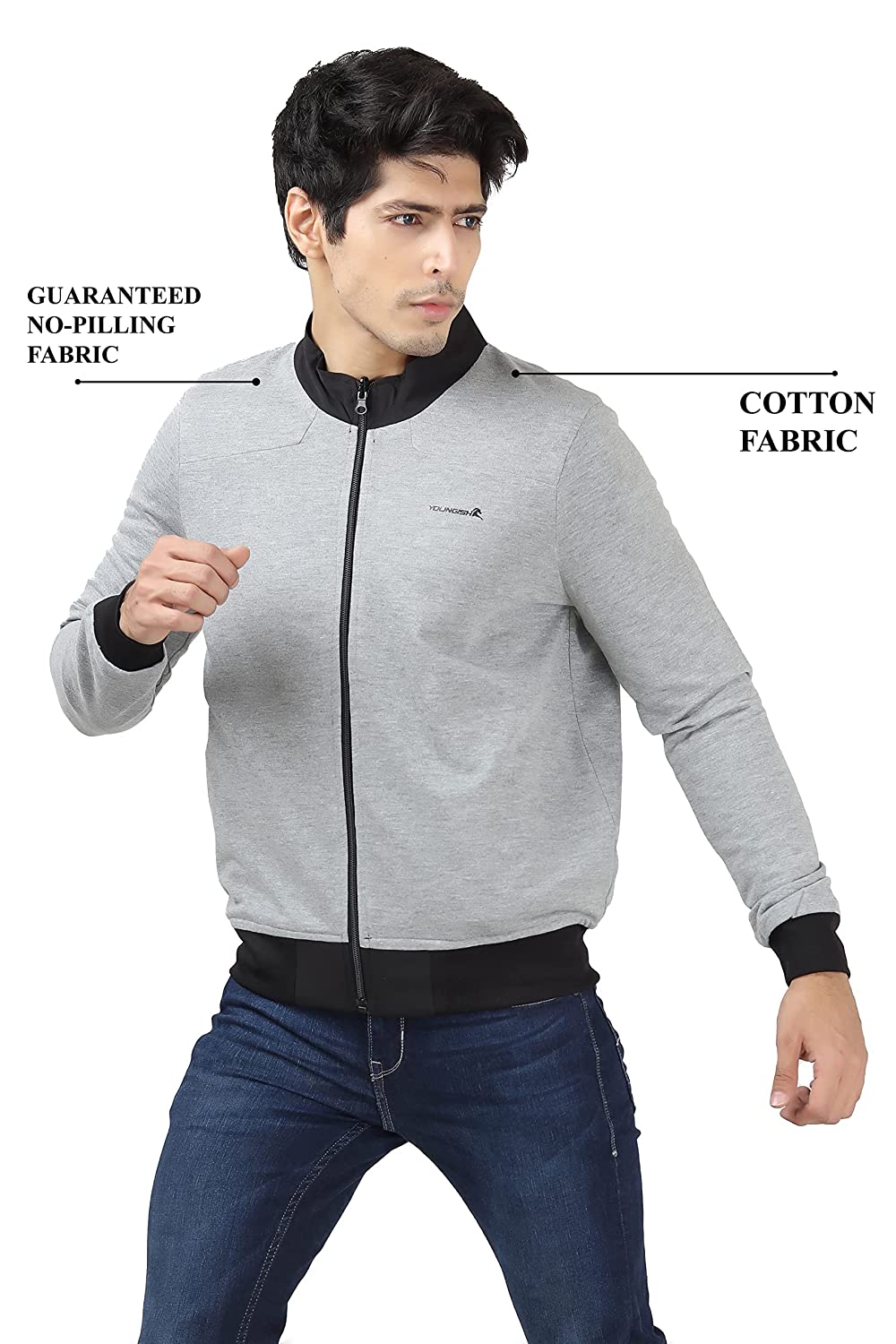 81mNzTEStbL._UL1500_ YOUNGISH Men's Reversible Jacket 2 In 1 Light Weight Reversible SWEATSHIRT