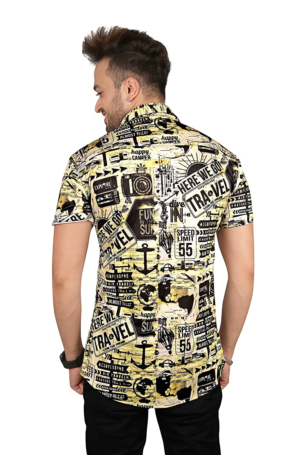 91flO9gzjsS._UL1500_ Mentific® Digital Print Lycra Half Sleeve Multi Designs Shirt for Men