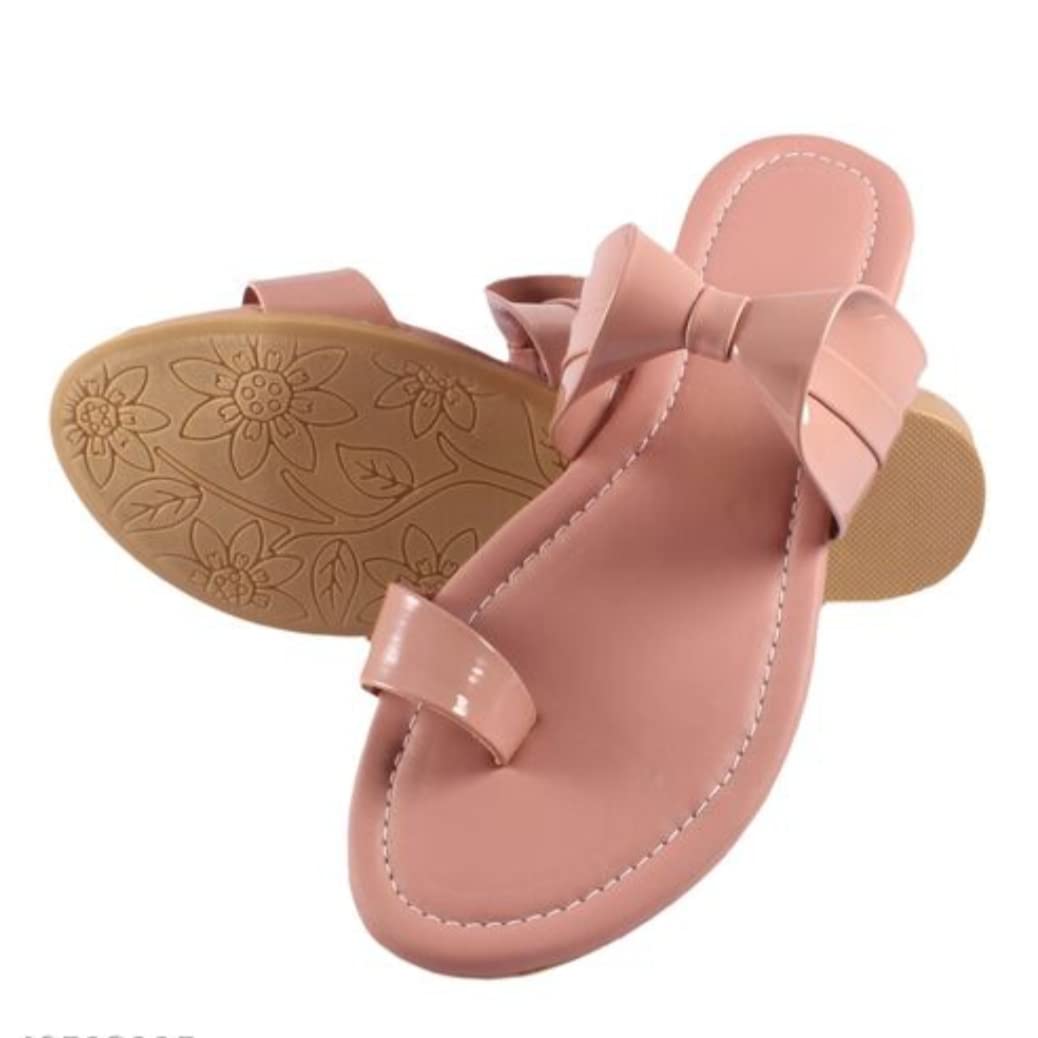 51qYpZhlFZL._UL1038_ Latest Tie Knot Bow Design Baby Pink Color Fancy Flats Fashionable Sandals For Women And Girls