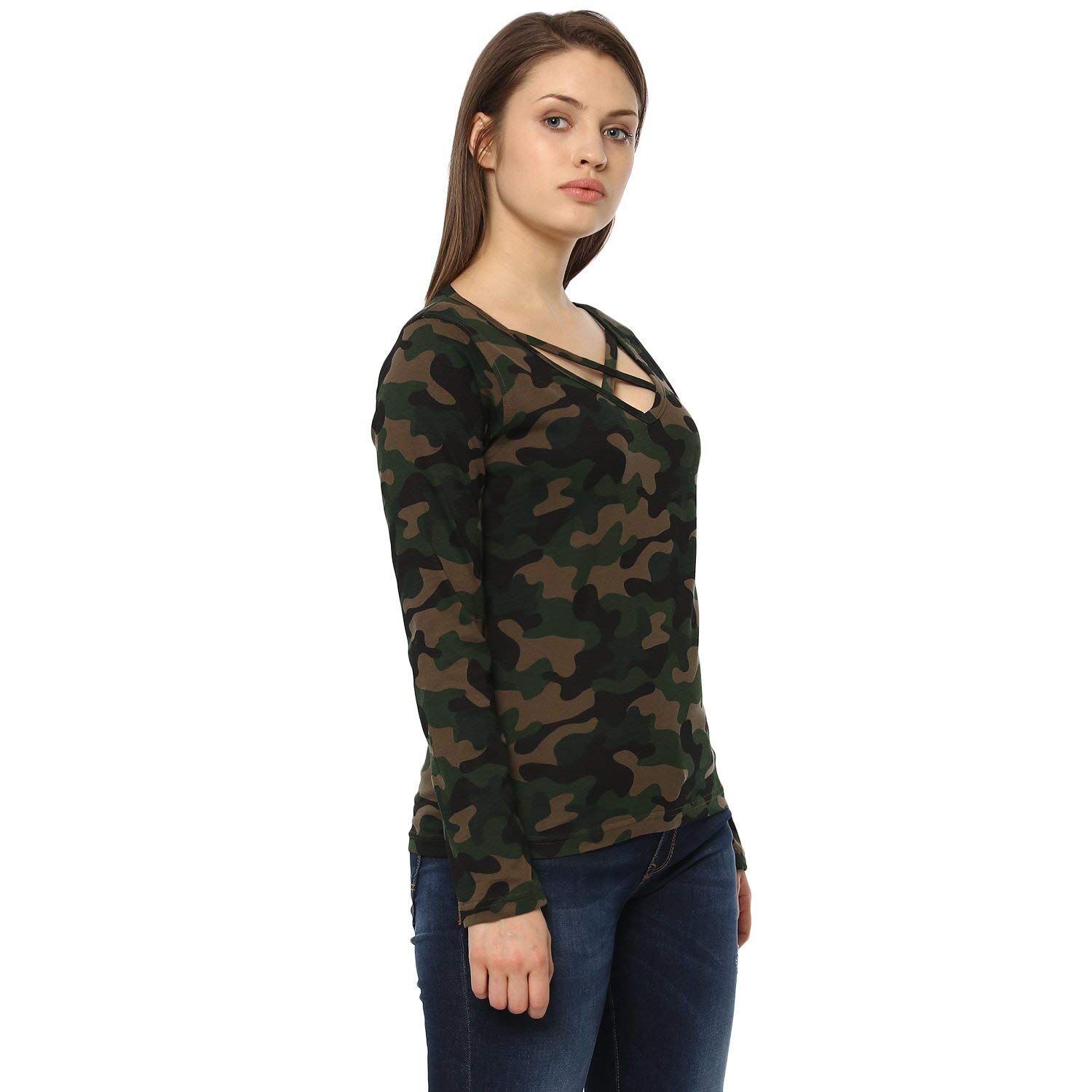 61-GIJ4HG6L._UL1500_ Veirdo Women's Cotton Regular Fit Full Sleeve Printed Top