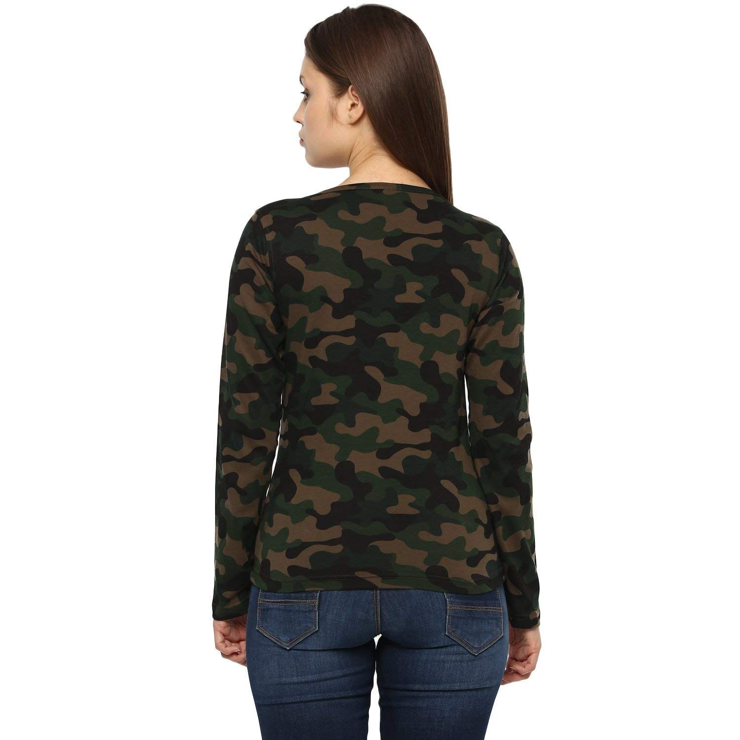 6138UHe4ynL._UL1500_ Veirdo Women's Cotton Regular Fit Full Sleeve Printed Top