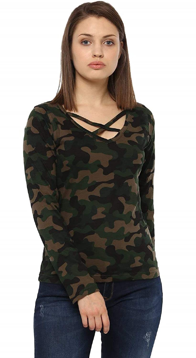 Veirdo Women's Cotton Regular Fit Full Sleeve Printed TopVeirdo Women's Cotton Regular Fit Full Sleeve Printed Top