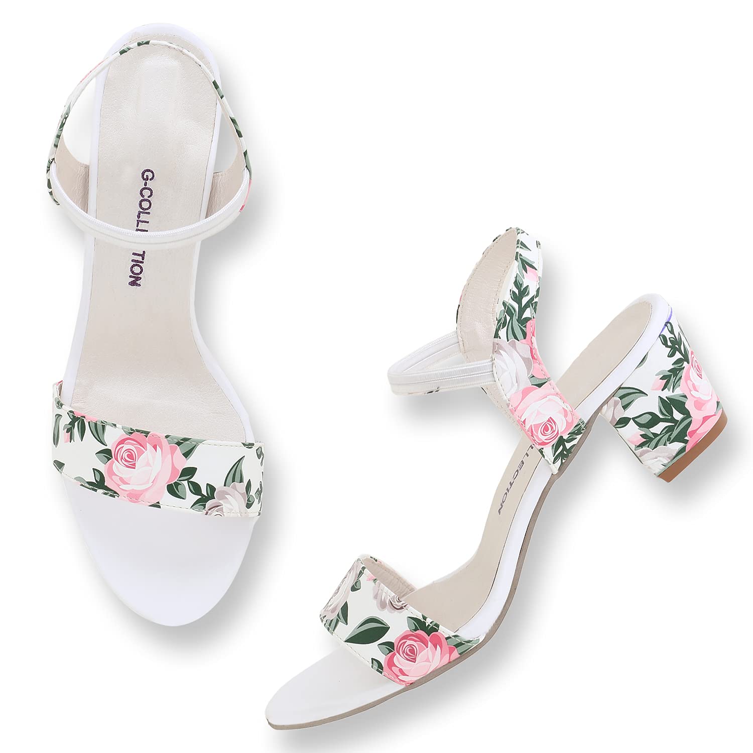 61sS919P9mL._UL1500_ G-collection women and girls casual block heels printed upper and heels printed sandal