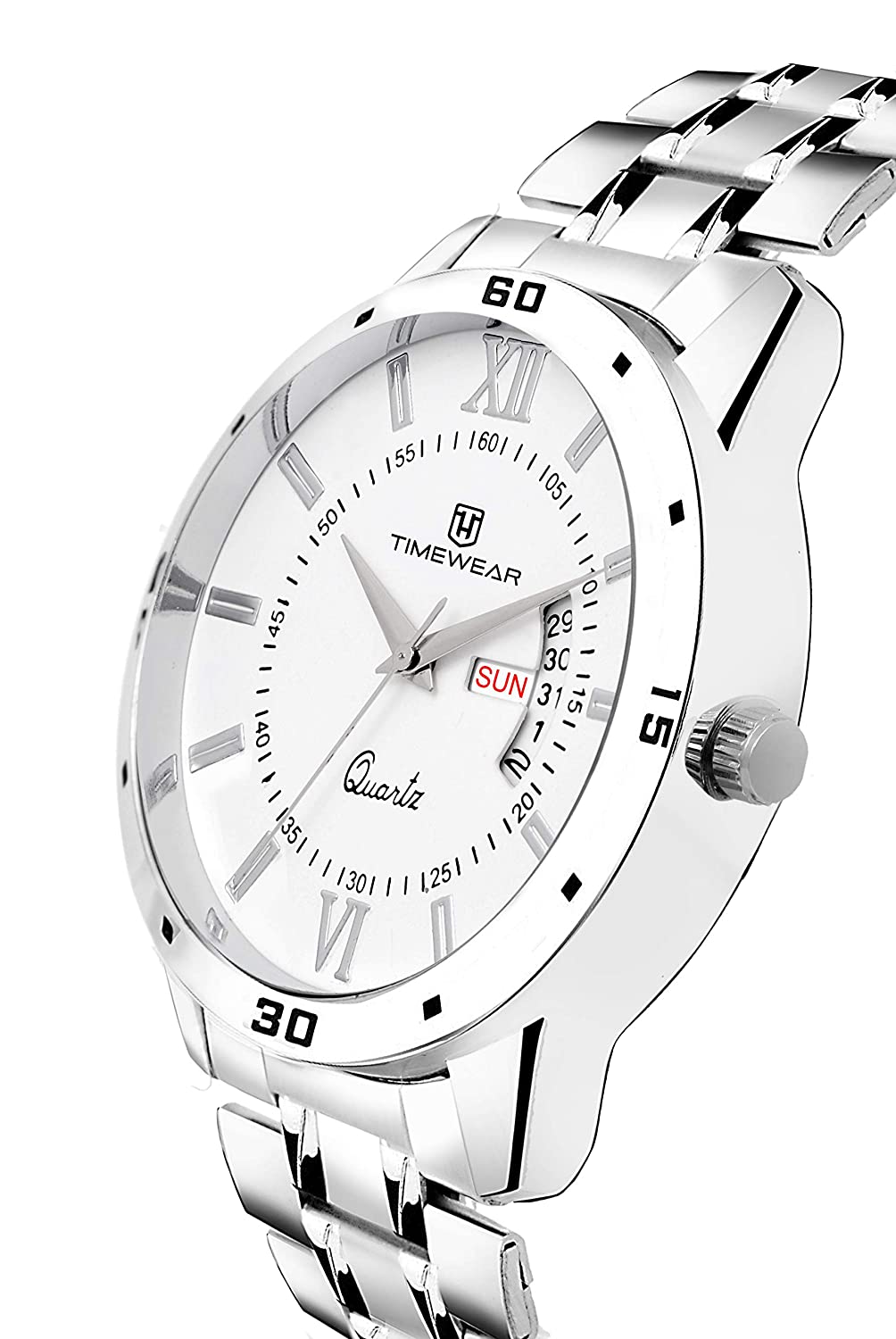 716QkxqyjbL._UL1500_ TIMEWEAR Analog Day Date Functioning Stainless Steel Chain Watch for Men
