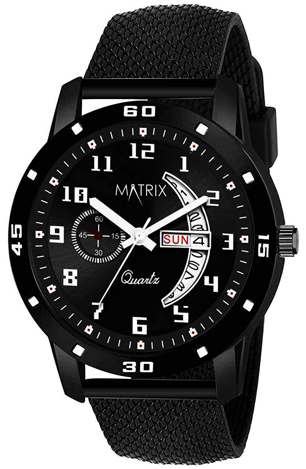 Matrix Day & Date Display Analog Wrist Watch for Men & Boys
