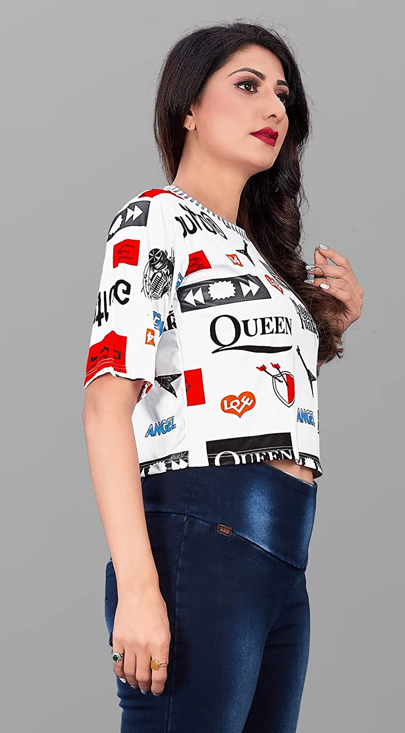 71vi3YoKaIL._UL1500_ RAGNESHA Digital Print Smart Looks Crop top t-Shirt