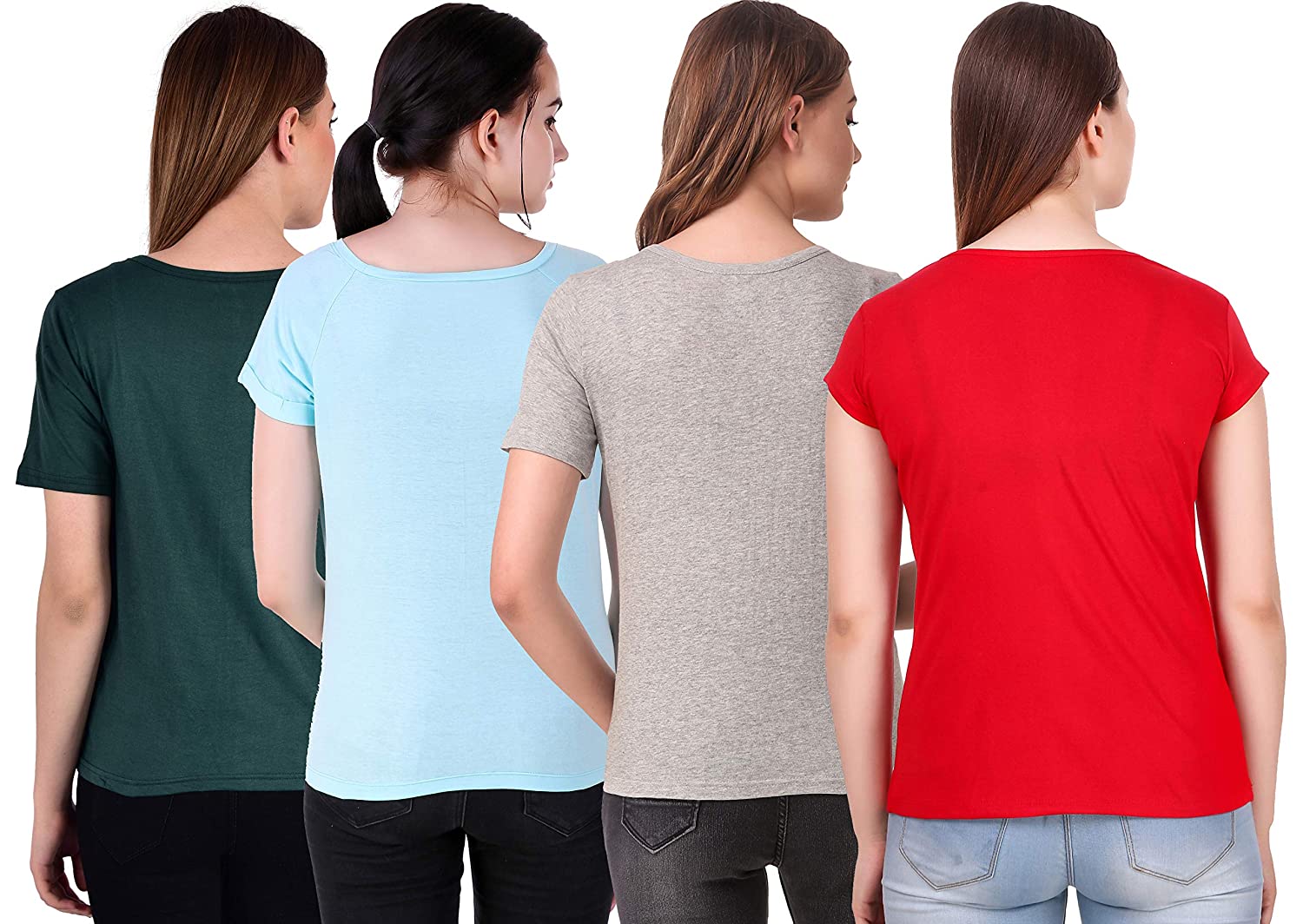 81DK3hFRguL._UL1500_ NIVIK, Printed t-Shirts for Women, Summer wear Soft Cotton Tops (Combo of 4)